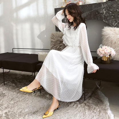 Long sleeve chiffon dress