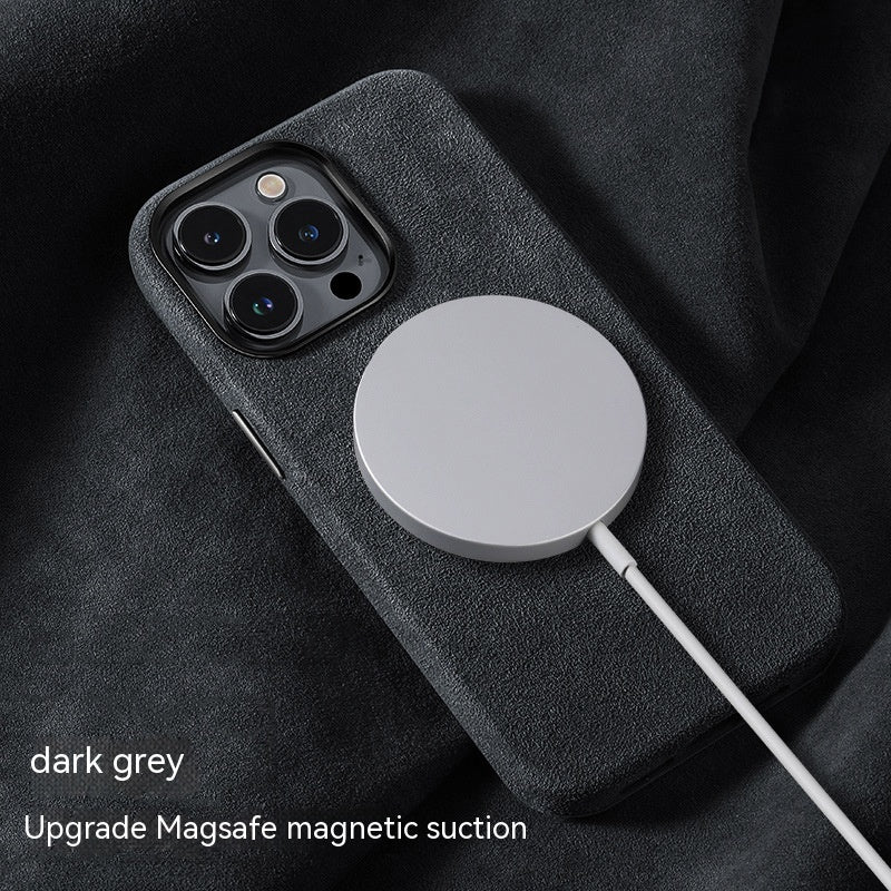 Suede Phone Magnetic Wireless Charger High-end Protective Case