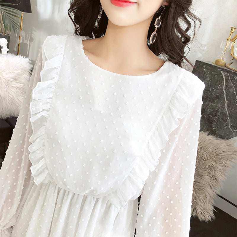 Long sleeve chiffon dress