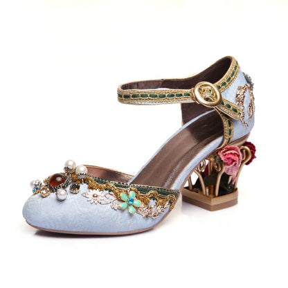 Large size retro wedding shoes women sandals