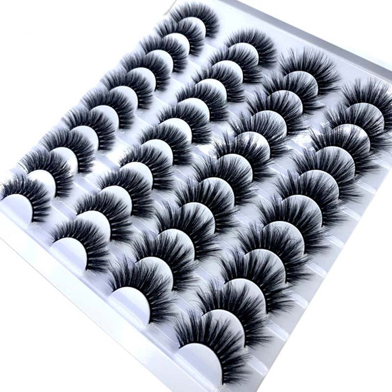 NEW 20 Pairs 8-25mm Fake Eyelashes 100 Mink Eyelashes Mink