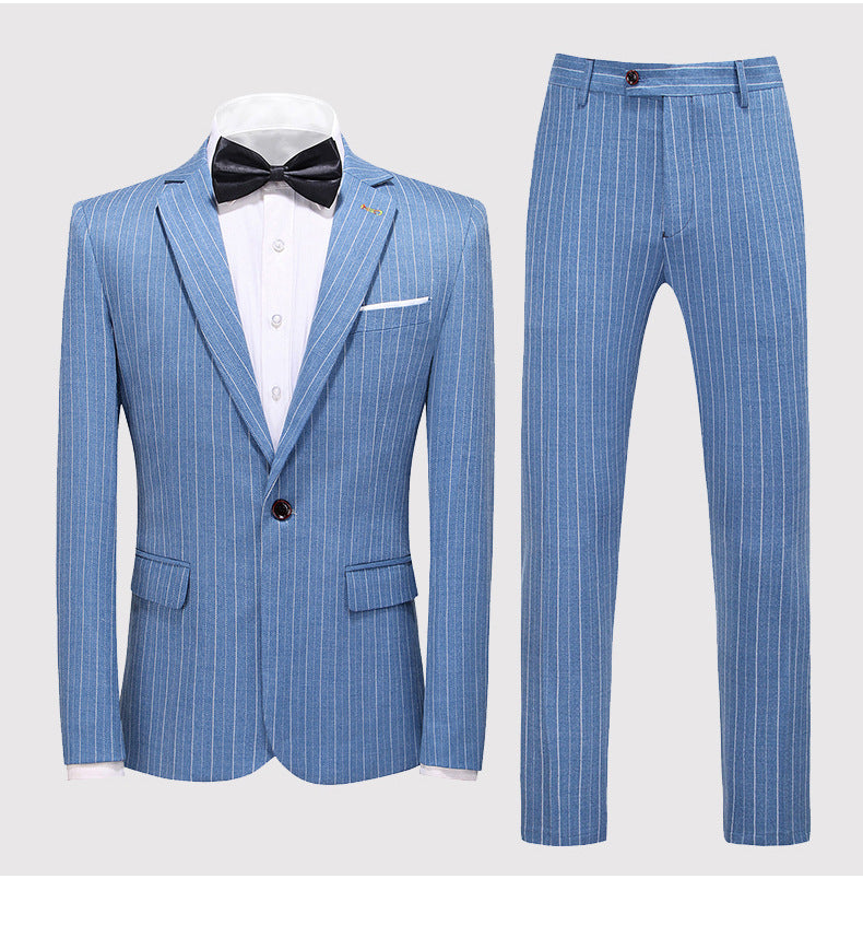 Men's Suits New Large Size Suit Wedding Suit Business Casual Blue Wedding Korean Slim Dress