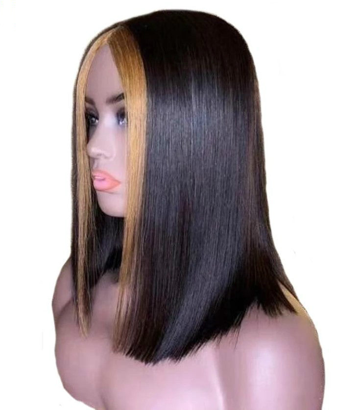 Explosion Style Front Lace Straight Hair Wig European And American Women'S Wig Short Straight Hair Human Hair Wigs