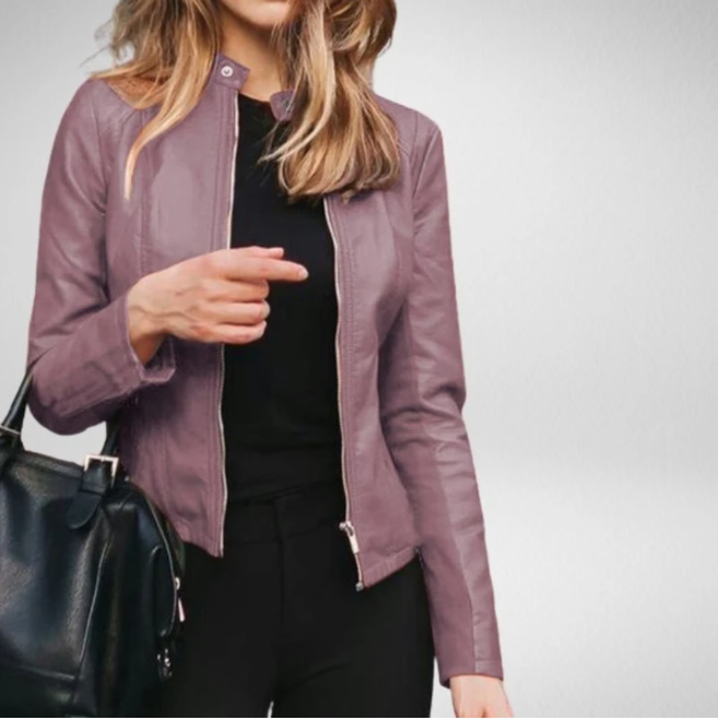 Autumn And Winter Women's Fashion Leather Pu Suit Jacket