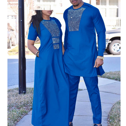 H&D African Couple Clothes Suits Long Dresses For Women Afri