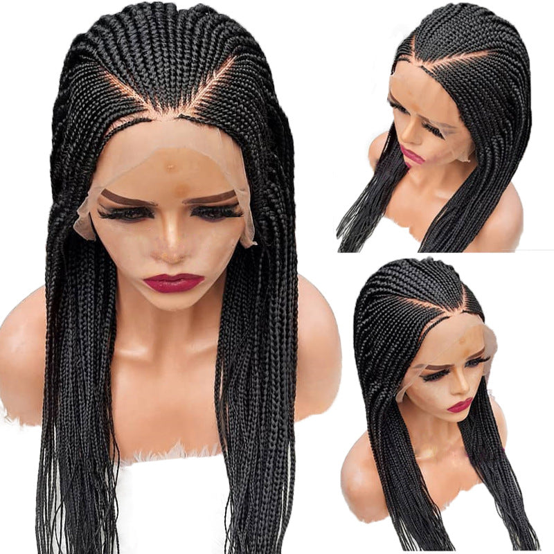 13x6 Braided Wigs Synthetic Lace Front Wig Blac