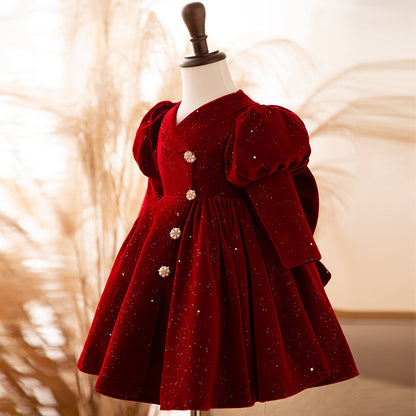 Baby Girl's Birthday Princess Dress Red