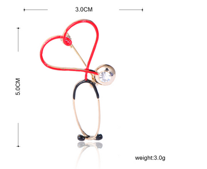 Creative stethoscope brooch