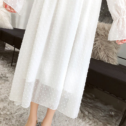 Long sleeve chiffon dress