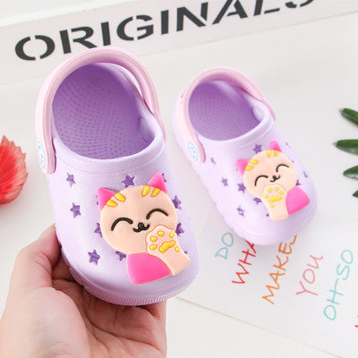 Girls soft bottom lucky cat bathroom slip sandals and slippers