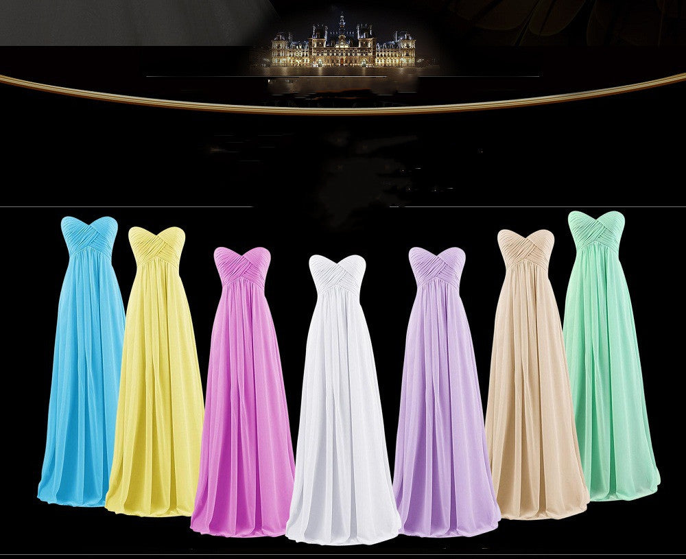 Tube Top Chiffon Long Prom Dinner Dress