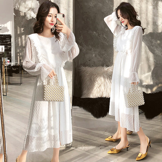 Long sleeve chiffon dress