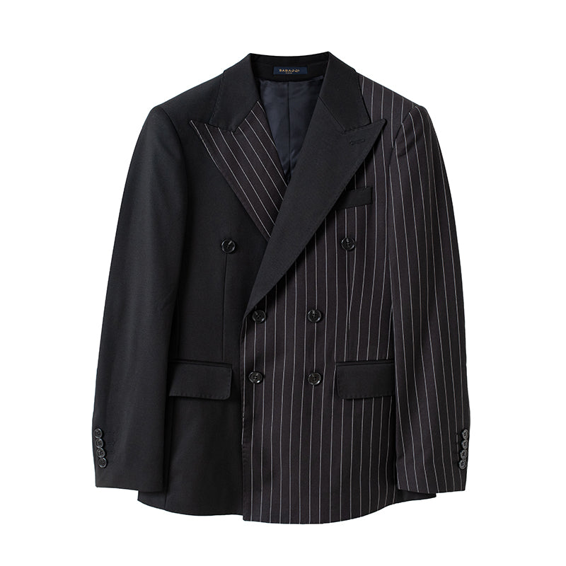 British Striped Double Breasted Suit Men