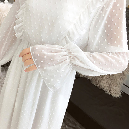 Long sleeve chiffon dress