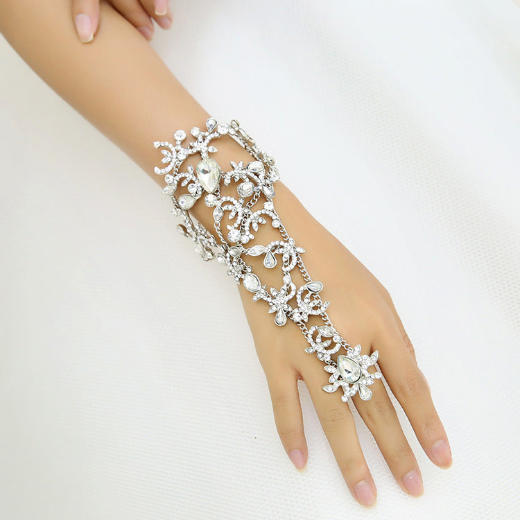 Bridal Bracelet Ring Chain Wedding Dress