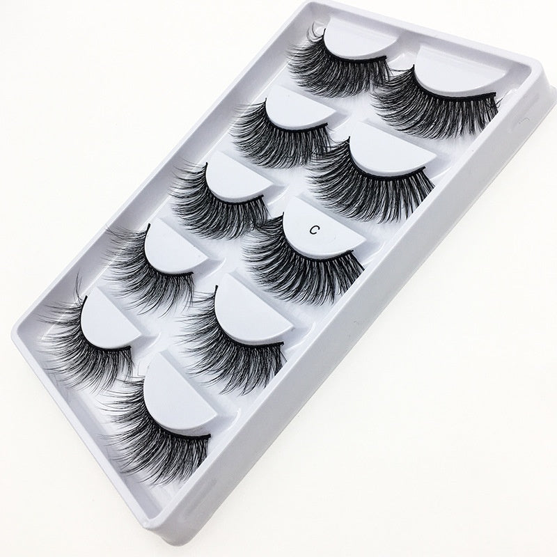 Chemical Fiber False Eyelashes 5 Pairs Thick Natural Curling