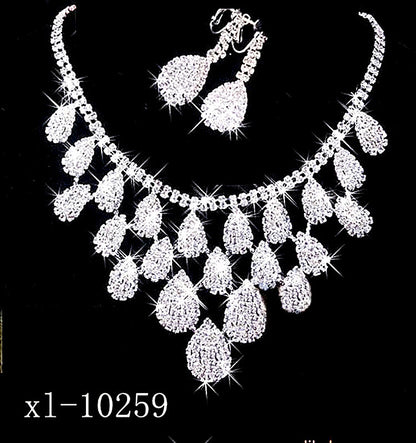 Gorgeous Diamond Necklace Set Wedding Bride Evening Costume Jewelry Set To Map Samples