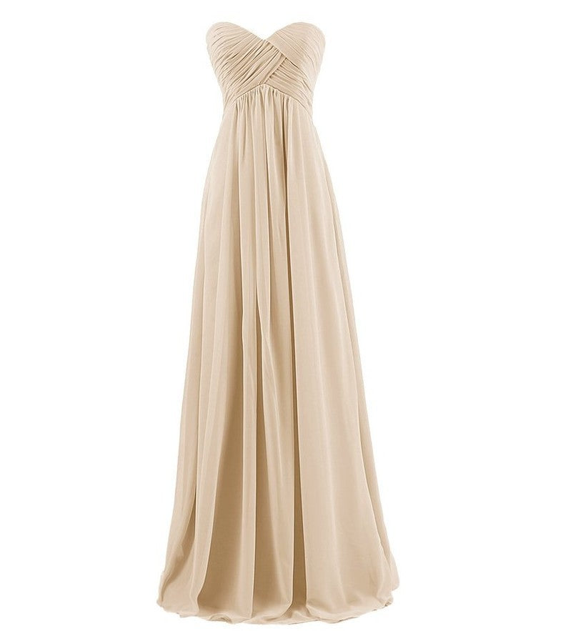 Tube Top Chiffon Long Prom Dinner Dress