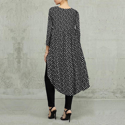 Leopard Long Sleeve Irregular Dress For Women