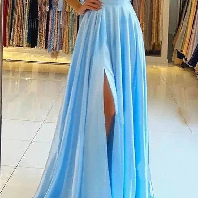 Evening Dress Prom Robe Formal Simple Split