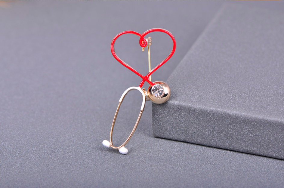 Creative stethoscope brooch