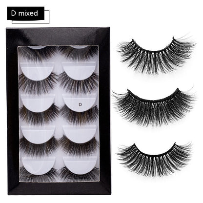 Chemical Fiber False Eyelashes 5 Pairs Thick Natural Curling