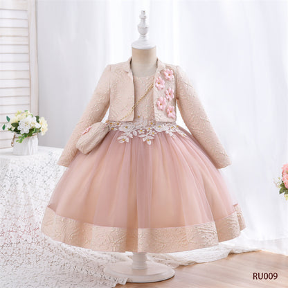 Pettiskirt Costume For Piano Performance Girl Autumn And Winter Long Sleeve Two-piece Suit