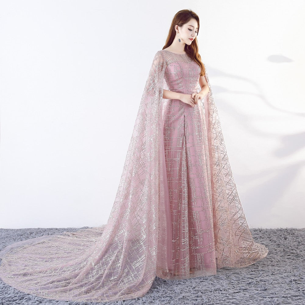 Long Slim Cloak Trailer Performance Dress