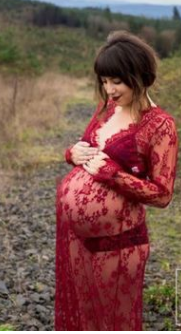 Sexy perspective lace dress, pregnant women's skirts, pregnant women, photographing, maternity, photography and dress