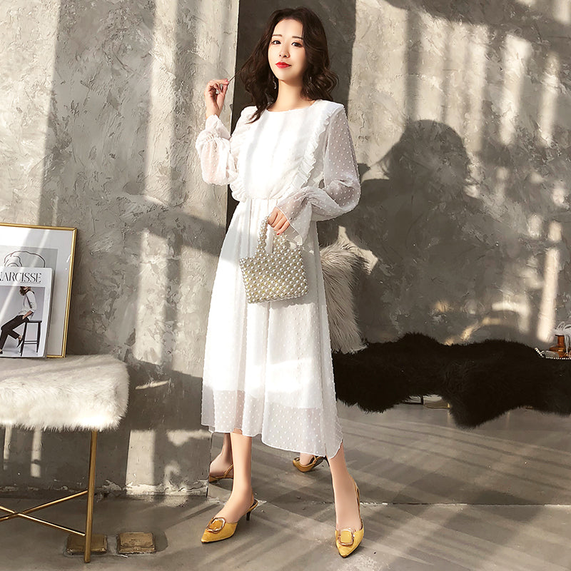 Long sleeve chiffon dress