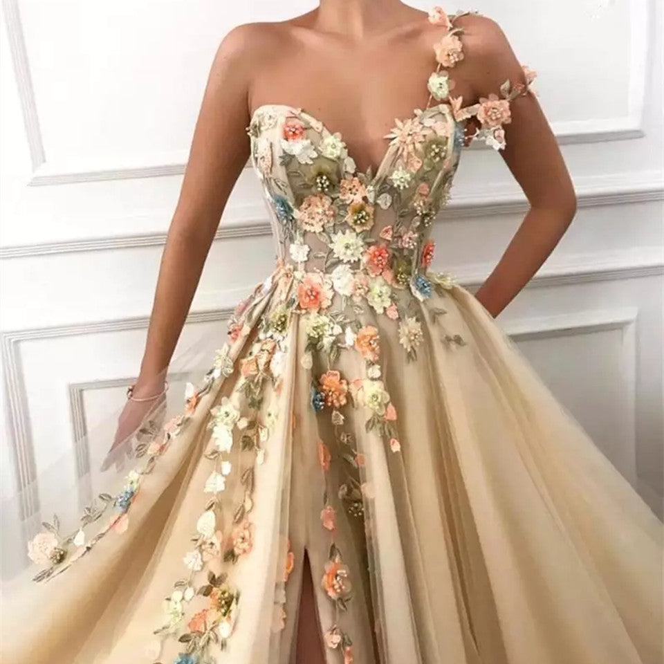 Champagne Two-Piece Prom Dress For Women