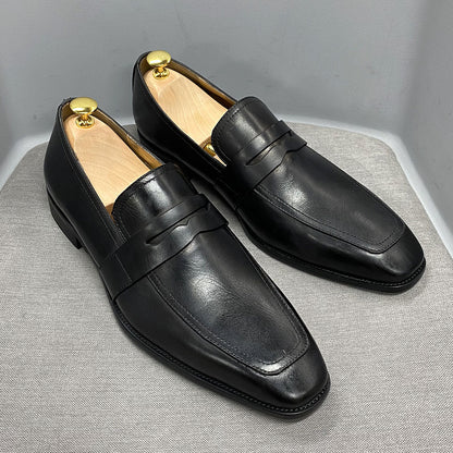 Classic Italian Style Loafers Leather Business Dress Shoes