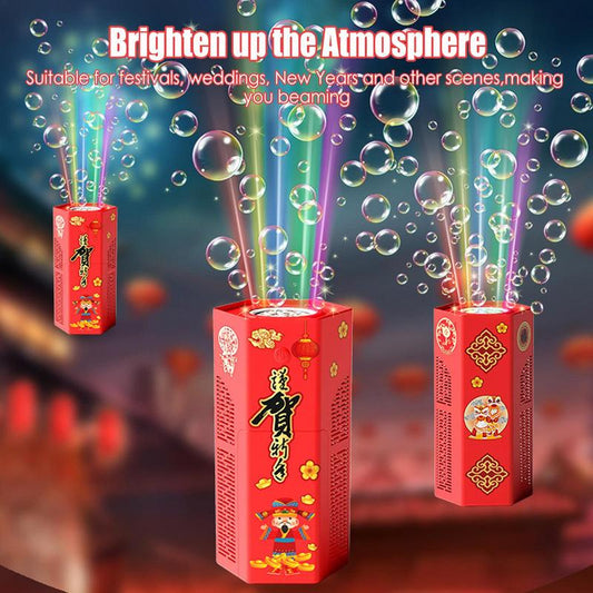 Automatic Fireworks Bubble Machine With Lights Sounds For Kids Outdoor Toys Pro Party Festival Celebrate Bubble Machines