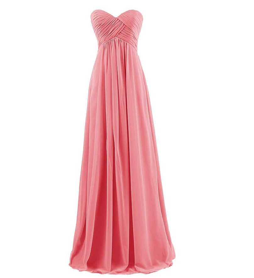 Tube Top Chiffon Long Prom Dinner Dress