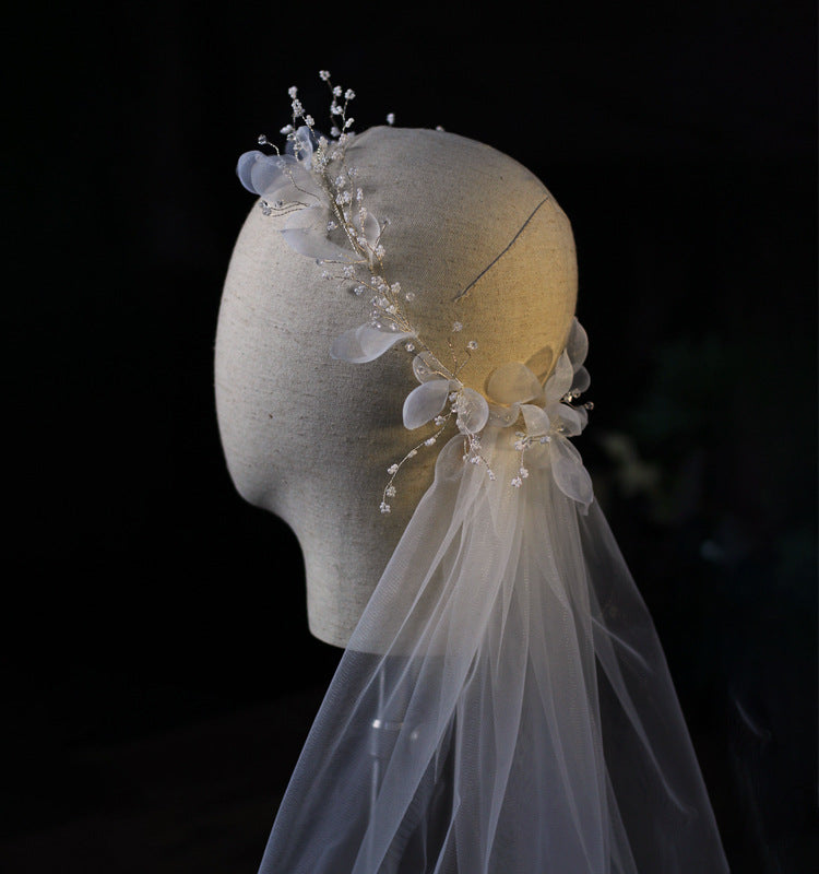 Bridal wreath veil wedding dress accessories