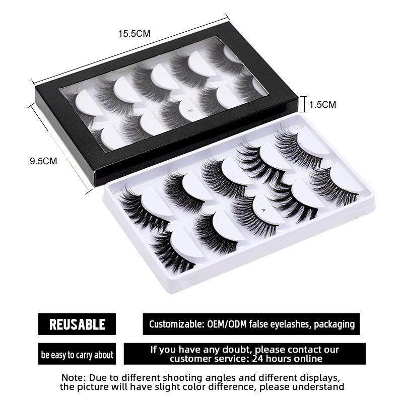 Chemical Fiber False Eyelashes 5 Pairs Thick Natural Curling