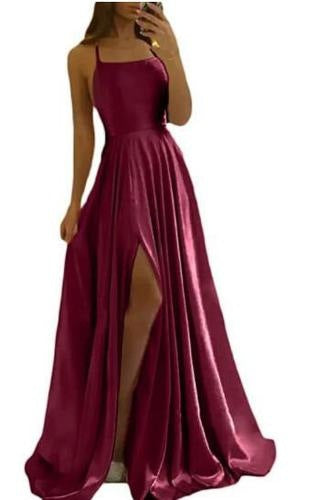 Evening Dress Prom Robe Formal  Simple Split