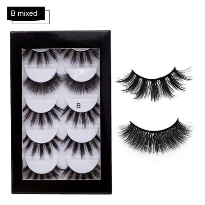 Chemical Fiber False Eyelashes 5 Pairs Thick Natural Curling