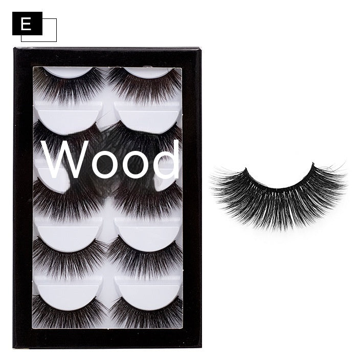 Chemical Fiber False Eyelashes 5 Pairs Thick Natural Curling