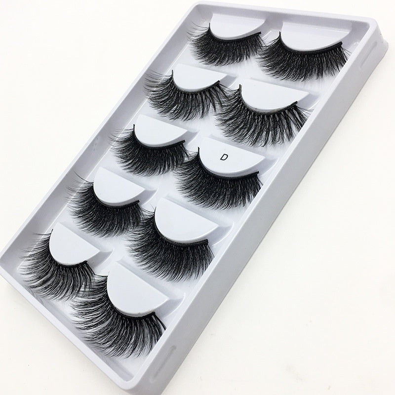 Chemical Fiber False Eyelashes 5 Pairs Thick Natural Curling