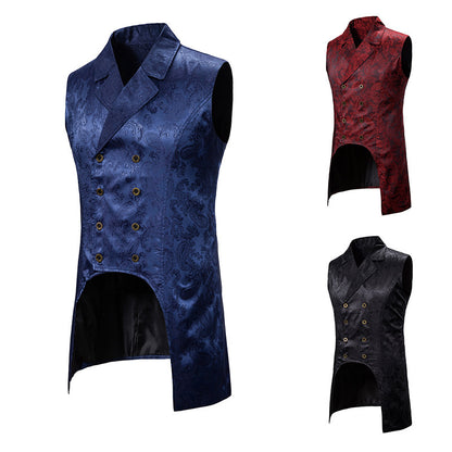 European And American Fashion Long Vest Court Tuxedo