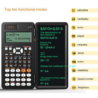 2 In 1 Foldable Scientific Calculators Handwriting Tablet Learning Function Calculator