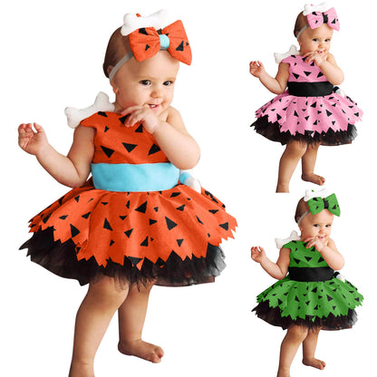 Girls Fashion Simple Halloween Mesh Costume Suit