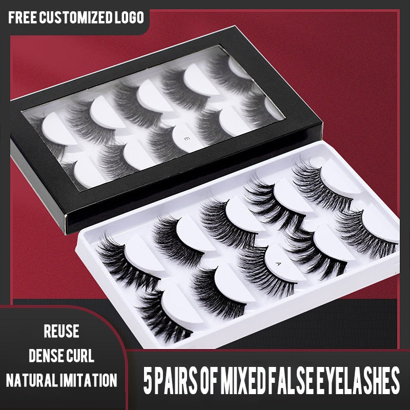 Chemical Fiber False Eyelashes 5 Pairs Thick Natural Curling