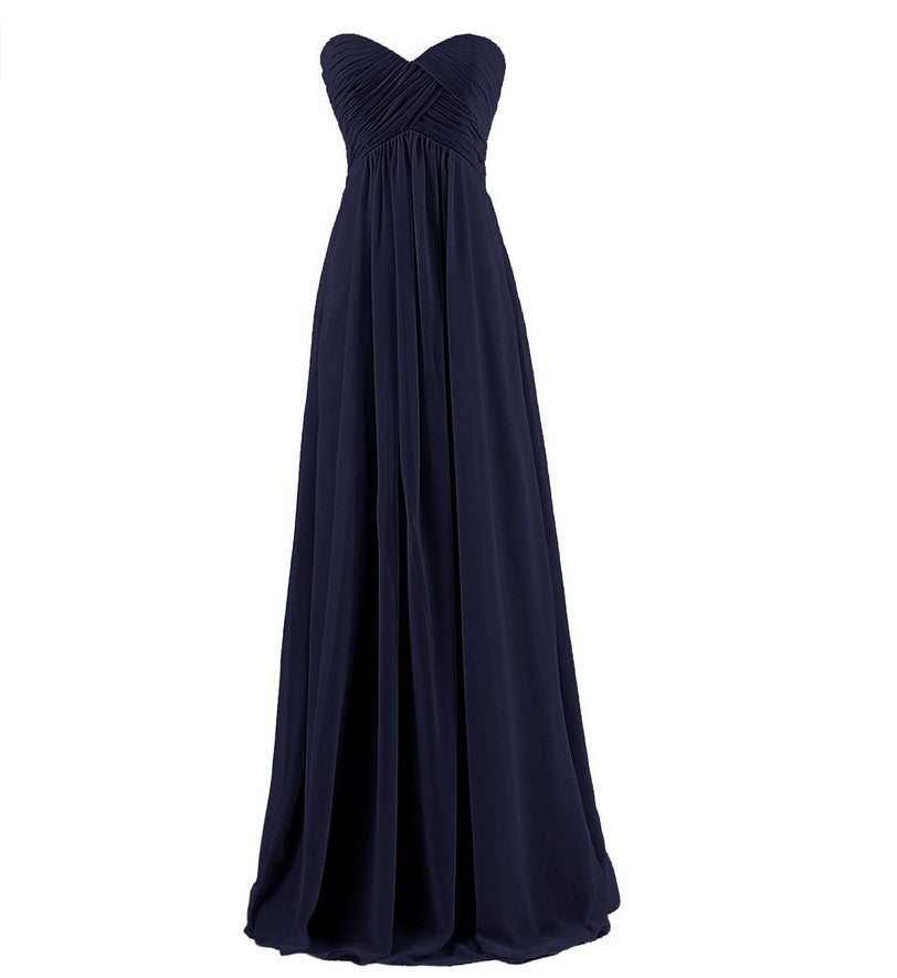 Tube Top Chiffon Long Prom Dinner Dress