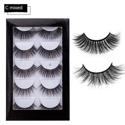 Chemical Fiber False Eyelashes 5 Pairs Thick Natural Curling