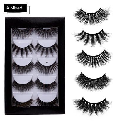 Chemical Fiber False Eyelashes 5 Pairs Thick Natural Curling