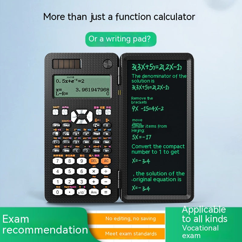 2 In 1 Foldable Scientific Calculators Handwriting Tablet Learning Function Calculator