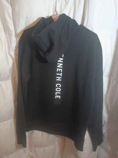 New Kenneth Cole Pullover Black Hoodie With Pockets Size XL